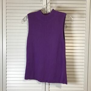 Crystal-Kobe Purple Cowl Neck Sleeveless Sweater M